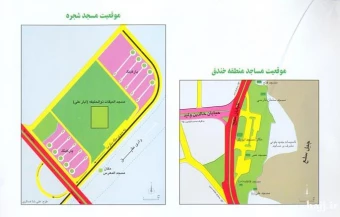 موقعيت مساجد منطقه خندق و موقعيت مسجد شجره