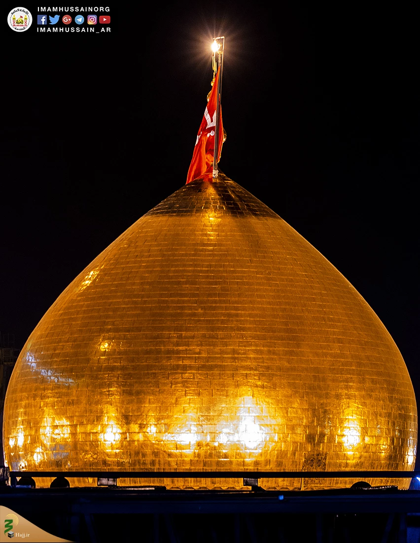 حرم امام حسین در شب
