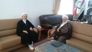 دیدار مسئول دفترنمایندگی بعثه درکاظمین بامسئول جامعه المصطفی درعراق