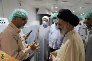 بازدید آیت‌الله حسینی بوشهری از آشپزخانه مرکزی مدینه 3