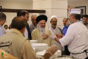 دیدار آیت الله حسینی بوشهری با زائران در هتل حیات مدینه منوره 8