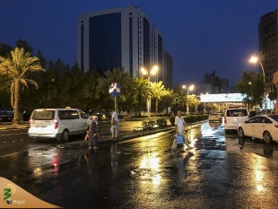 بارش باران در مکه مکرمه  8