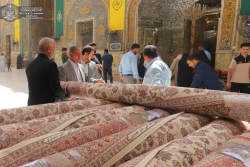 حرم امیر المؤمنین(ع) با فرش های فاخر کاشانی مفروش شد 8