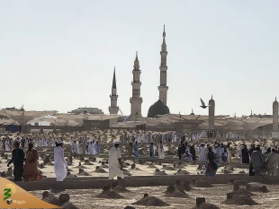 حضور پرشور حجاج در قبرستان بقیع  9