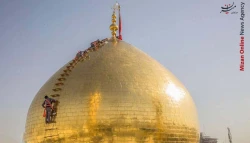 غبارروبی گنبد حرم مطهر امام حسین(ع) در آستانه محرم + تصاویر
 5