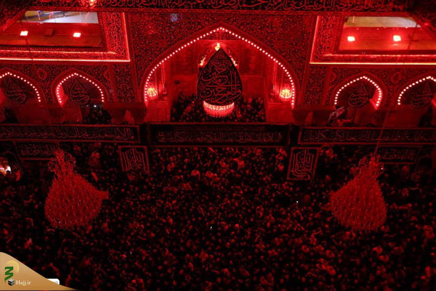 حضور هزاران زائر در مراسم تعویض پرچم گنبد امام حسین علیه السلام 8
