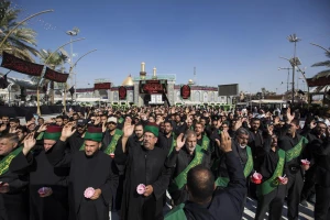 مراسم عزاداری هفتم شهادت امام حسین (ع) در کربلا برگزار شد+ تصاویر 