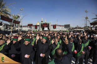مراسم عزاداری هفتم شهادت امام حسین (ع) در کربلا برگزار شد+ تصاویر  2