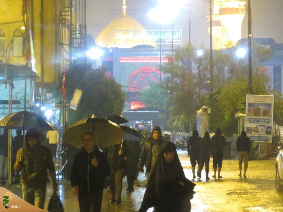 گزارش تصویری : بارش باران در کربلای معلی 5