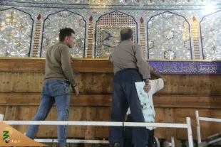 نصب نیم ضریح خیمه‌گاه امام حسین(ع) آغاز شد 6