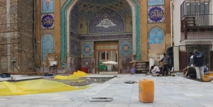 پیشرفت ۶۰ درصدی سنگفرش باب‌القبله حرم امامین عسکریین (ع)