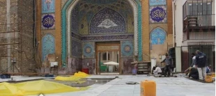 پیشرفت ۶۰ درصدی سنگفرش باب‌القبله حرم سامرا 11