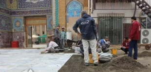 پیشرفت ۶۰ درصدی سنگفرش باب‌القبله حرم سامرا 12