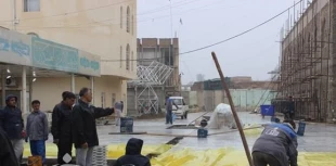 پیشرفت ۶۰ درصدی سنگفرش باب‌القبله حرم سامرا 13