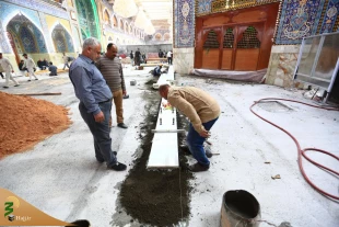 آغاز سنگ‌فرش صحن‌های حرم حضرت عباس(ع)  5