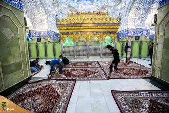 حرم حضرت اباالفضل العباس(ع) با فرش های فاخر ایرانی مفروش شد+تصاویر 15