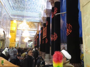 حرم سیدالشهداء علیه السلام در سوگ مادر سادات سیاه پوش شد/تصاویر