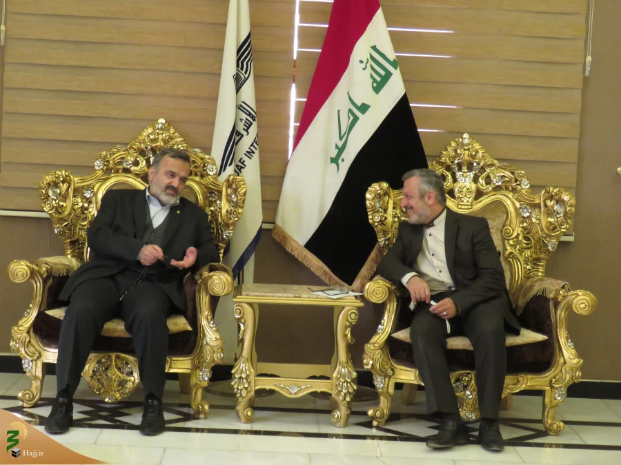 استقبال مسئول دفتر نمایندگی بعثه مقام معظم رهبری در عراق از رئیس سازمان حج وز یارت+ گزارش تصویری 3