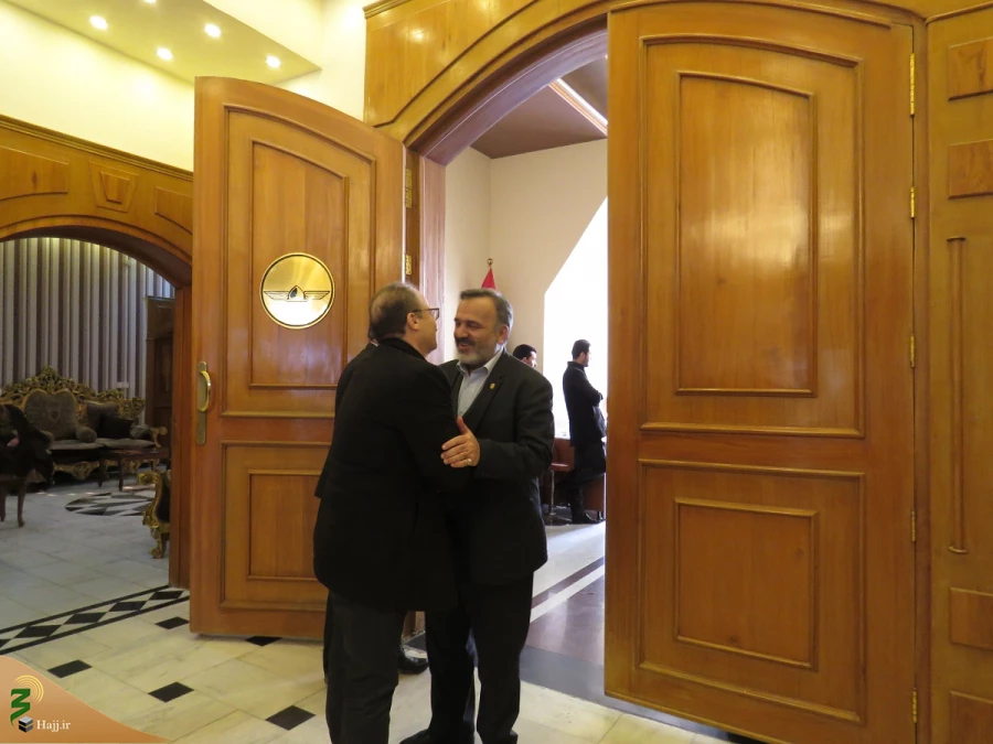 استقبال مسئول دفتر نمایندگی بعثه مقام معظم رهبری در عراق از رئیس سازمان حج وز یارت+ گزارش تصویری 3