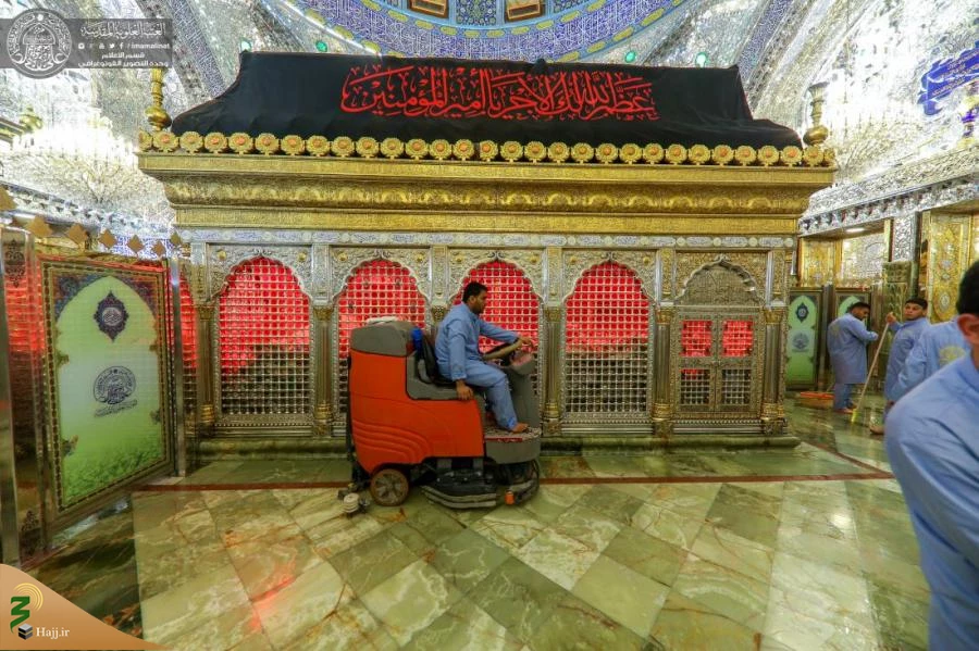 حرم مطهر امیرالمؤمنین (علیه السلام) شست‌وشو شد + تصاویر  6