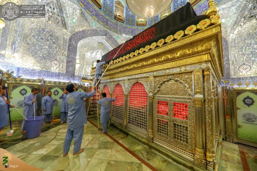 حرم مطهر امیرالمؤمنین (علیه السلام) شست‌وشو شد + تصاویر  7