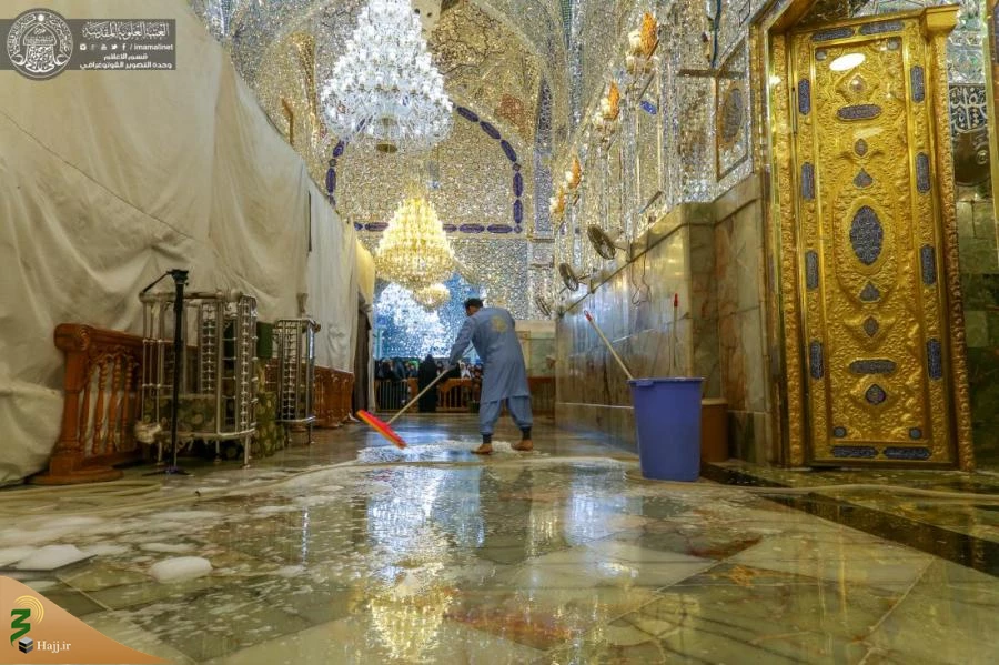 حرم مطهر امیرالمؤمنین (علیه السلام) شست‌وشو شد + تصاویر  4