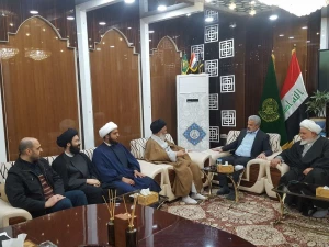 دیدار مسئول دفتر نمایندگی بعثه مقام معظم رهبری در نجف  با امین عام عتبه علوی