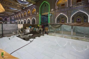 حرم حضرت عباس(ع) با سنگ فرش جدید جلوه زیبایی به خود گرفت + تصاویر  8