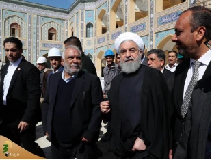 بازدید رئیس جمهوری از صحن حضرت زهرا(س) وتجلیل از تلاش عوامل ستاد بازسازی عتبات 4