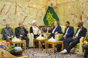 دیدار مسئول بعثه مقام معظم رهبری در نجف اشرف باتولیت مسجد اعظم سهله جناب آقای دکتر مدنی، 3
