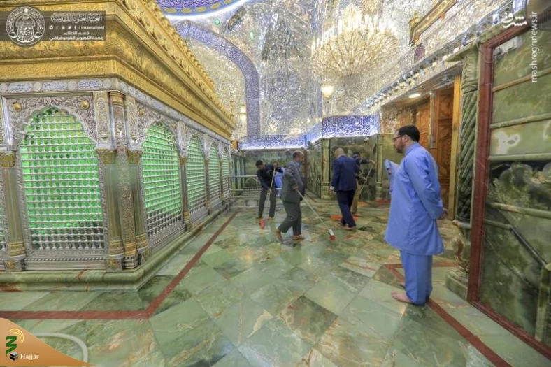 تصاویر غبارروبی ضریح حرم امام علی(ع) 2