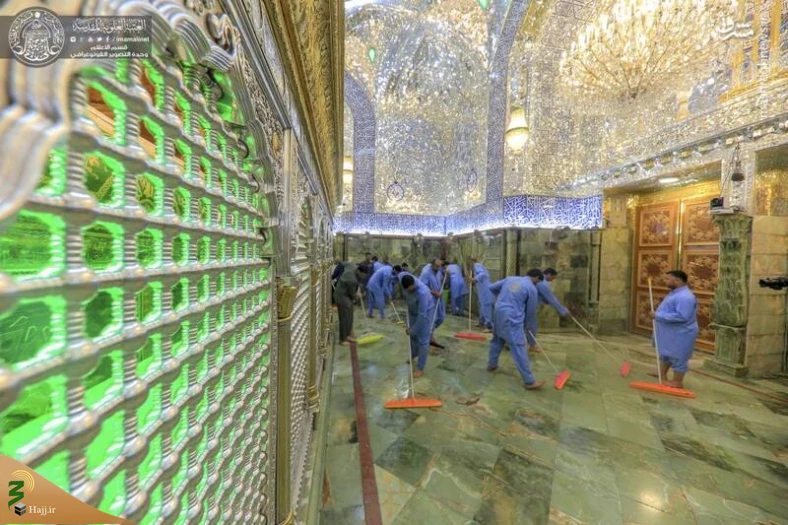 تصاویر غبارروبی ضریح حرم امام علی(ع) 7