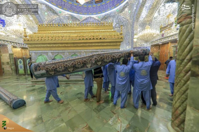 تصاویر غبارروبی ضریح حرم امام علی(ع) 8