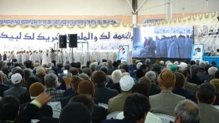 با حضور زائران اعزامی به مکه مکرمه و مدینه منوره ؛ همایش متمرکز زائران حج تمتع 98 خراسان شمالی برگزار شد 14