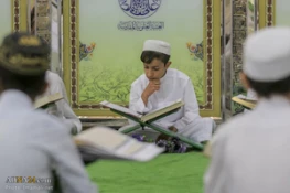 تصاویر ازآئین ترتیل خوانی قرآن توسط نوجوانان در حرم امام علی(ع) 3