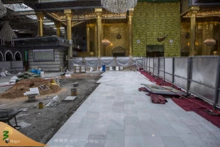 آغاز سنگفرش بخش پنجم صحن حرم مطهر حضرت ابوالفضل عباس (علیه السلام) 2