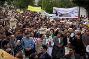 حضور مسئولین و کارگزاران فرهنگی و اجرایی حج و زیارت استان اردبیل در راهپیمایی روز قدس 3