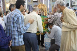 با استقبال پرشور زائران حسینی؛
پرچم بارگاه منور رضوی به کربلا رسید 6