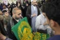 با استقبال پرشور زائران حسینی؛
پرچم بارگاه منور رضوی به کربلا رسید 8