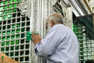 مضجع شریف حضرت عبدالعظیم حسنی غبارروبی شد/تصاویر 9