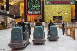 غبارروبی و مفروش نمودن صحن مطهر حضرت ابوالفضل العباس(ع) 3