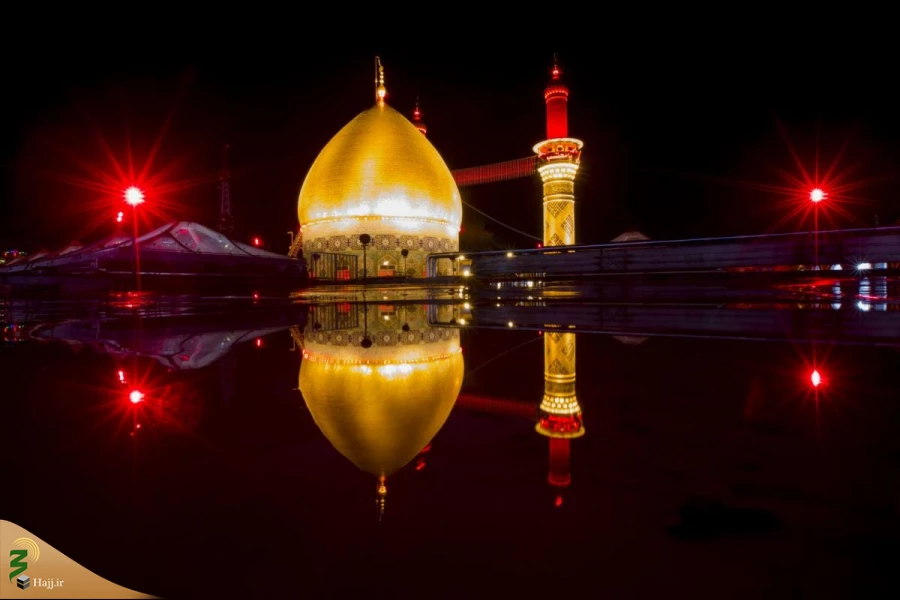 برافراشته شدن پرچم سرخ بر فراز مرقد مطهر حرمین در کربلای معلا 6