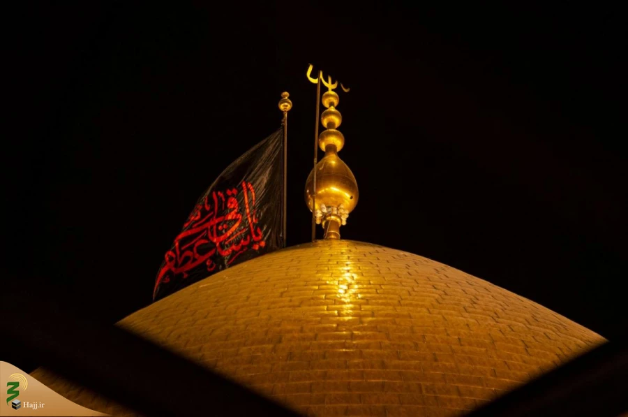 برافراشته شدن پرچم سرخ بر فراز مرقد مطهر حرمین در کربلای معلا 7