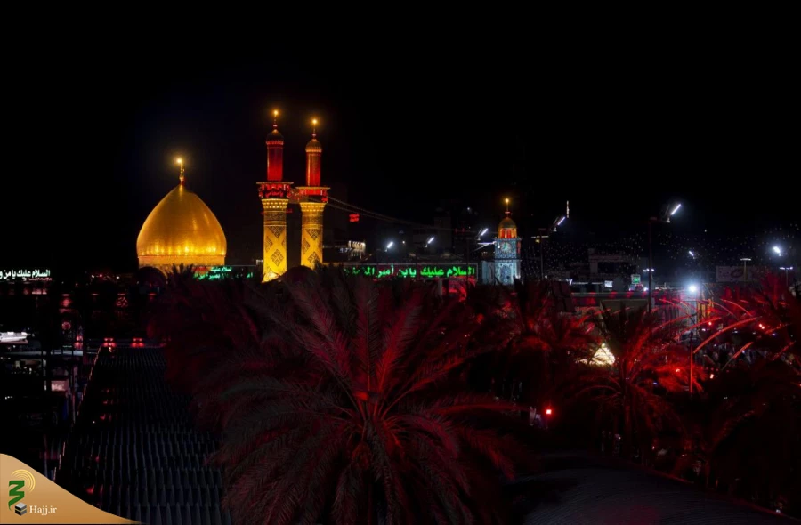 برافراشته شدن پرچم سرخ بر فراز مرقد مطهر حرمین در کربلای معلا 9