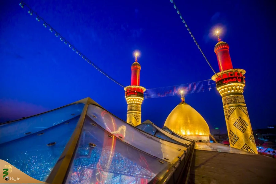برافراشته شدن پرچم سرخ بر فراز مرقد مطهر حرمین در کربلای معلا 10
