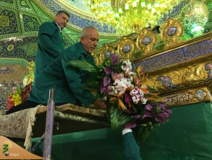 گل آرایی حرم مطهر حضرت زینب (س) + گزارش تصویری 3