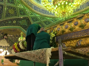 گل آرایی حرم مطهر حضرت زینب (س) + گزارش تصویری 8