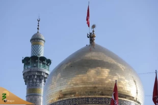 تعویض پرچم گنبد حرم حضرت زینب(س) 8