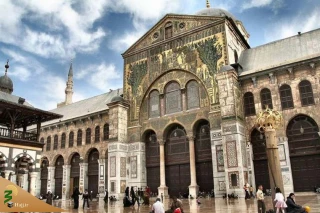 پخش اذان جمعی از مسجد جامع اموی دمشق