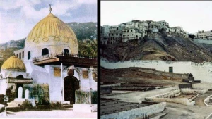 بارگاه حضرت خدیجه(س) قبل و پس از تخریب توسط سعودی ها